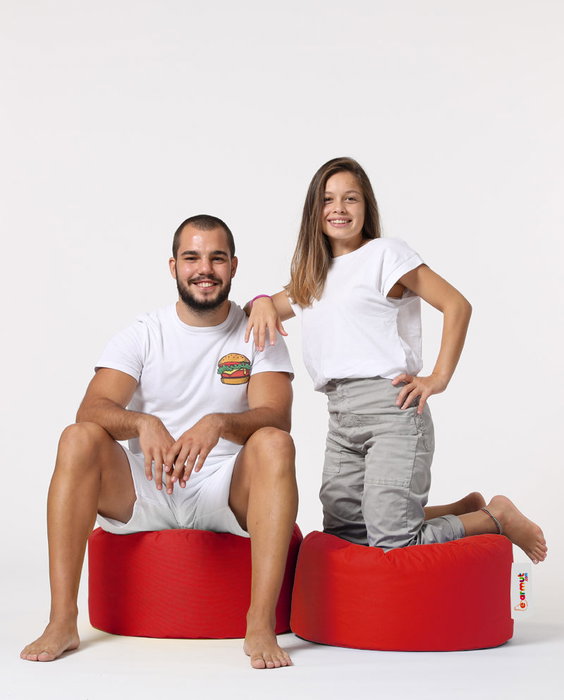 Atelier Del Sofa Round Pouf - Rojo